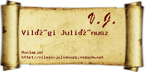 Világi Juliánusz névjegykártya